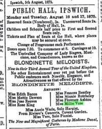 Image of newspaper clipping about the Blondinette Melodists